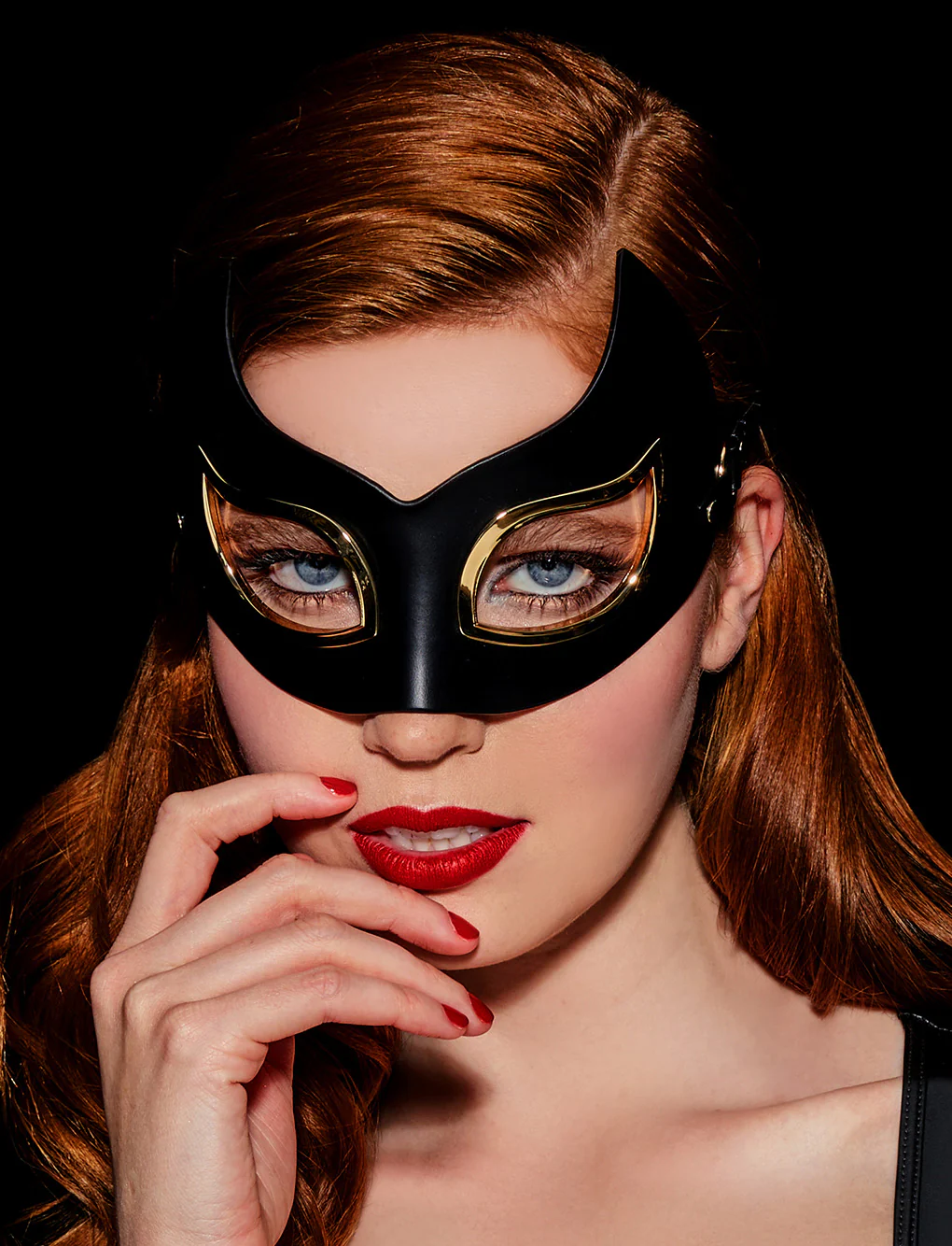 Black Leather Cat Mask - Image 3