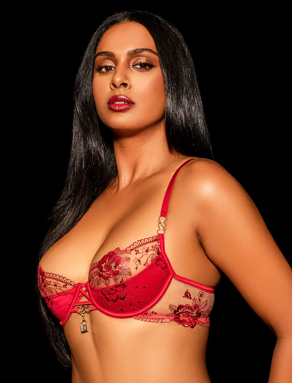 Jules Red 3 Piece Lingerie Set - Image 9