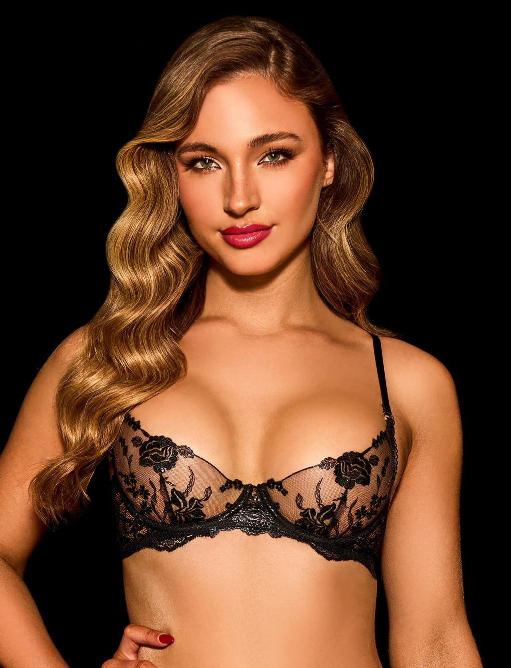 Whitney Black 3 Piece Lingerie Set - Image 4